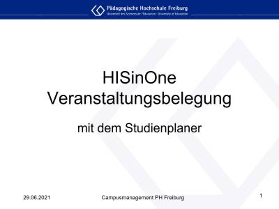 Veranstaltungen belegen über den Studienplaner