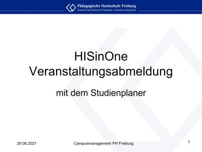 Veranstaltungen abmelden mit dem Studienplaner